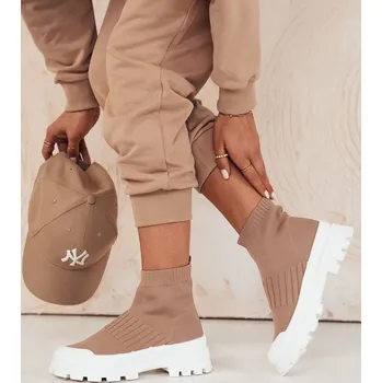 Dámské tenisky Hnědé textilní kotníkové tenisky ORCE ZY0471 Velikost: 37