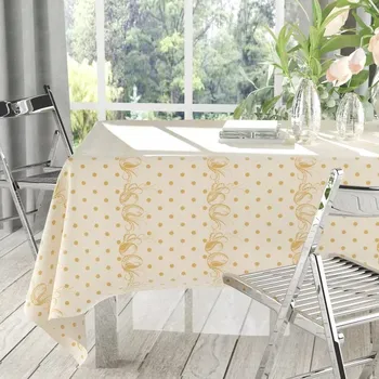 ubrus Velmi elegantní velikonoční ubrus s motivem kraslic, krémový, 130x180 cm