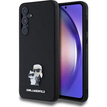 Pouzdro na mobilní telefon Karl Lagerfeld PU Saffiano Metal Karl and Choupette pro Samsung Galaxy A55 5G Black