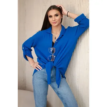 Dámská halenka Fashionweek Košilová halenka z lehké a příjemné bavlny K208 Barva: Modrá, Velikost: Universal