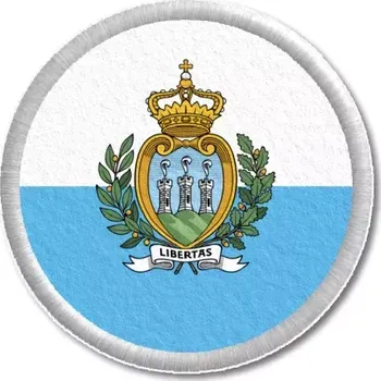 Vlajka Pelisport San Marinská vlajka tištěná nášivka ø 4,5 cm