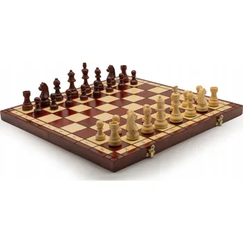 Šachy Turnajové šachy velikost 5, mahagonové, vypalované / Šachy Staunton 5 / výrobce