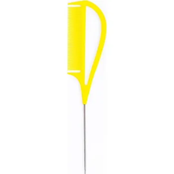 hřeben Hřeben na tupírování vlasů s rukojetí - žlutý