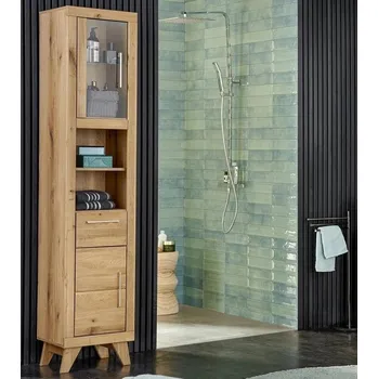 Šatní skříň Velká skříň do koupelny z masivu dubu - Berlin BERLIN-KD5-N