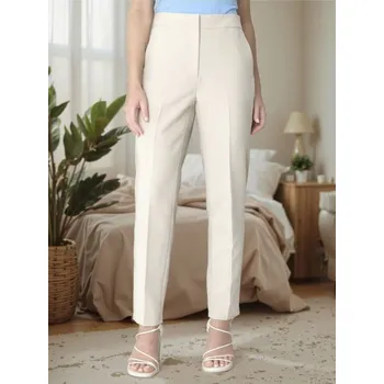 Dámské kalhoty Sinsay - Cigaretové kalhoty - béžová - 672DA-02X - 672DA-02X-XXS