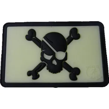 Nášivka Nášivka PIRÁT /LEBKA/ plast velcro SVĚTLÁ glow in the dark (Nášivka PIRÁT /LEBKA/ plast velcro SVĚTLÁ glow in the dark)