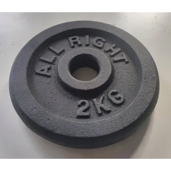 Závaží litinového hmatníku černé 2kg Allright závaží na osa na činky