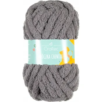 Příze Háčkovací příze Chenille 20 mm tmavě šedá #8