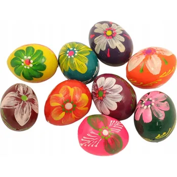 Velikonoční dekorace KRASLICE dřevěné zdobené malé VAJÍČKO MALOVANÉ velikonoční 10 Ks