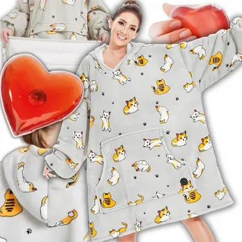 Dámská mikina DEKA MIKINA VELKÁ MIKINOVÁ DEKA TEPLÁ MĚKKÁ DLOUHÁ DEKA S KAPUCÍ KAPUCÍ