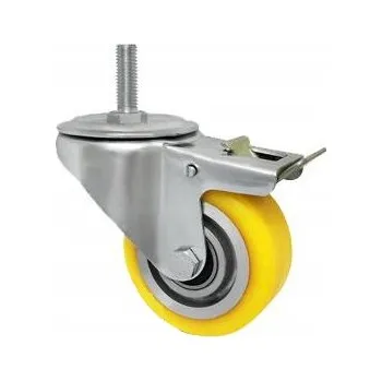 Pojezdové kolečko Hliníkové kolo s polyuretanovou obručí, otočné s brzdou, průměr 100 mm