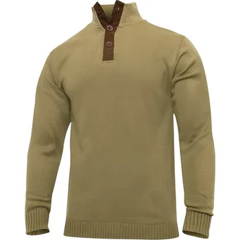 Pánský svetr Svetr 3 knoflíky KHAKI (Svetr 3 knoflíky KHAKI)