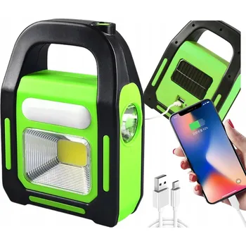 Svítilna HALOGEN PRACOVNÍ DO DÍLNY GARÁŽE PŘENOSNÁ LAMPA LED SOLÁRNÍ DRŽÁK