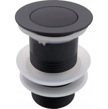 Sifon Umyvadlová výpusť click-clack mosaz/černá s přepadem