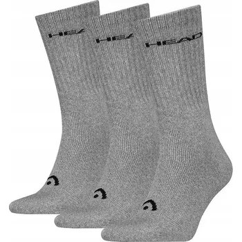 SPORTOVNÍ PONOŽKY HEAD ALL SPORTS CREW SOCKS 3 PÁRY ŠEDÁ MELANŽ 35-38
