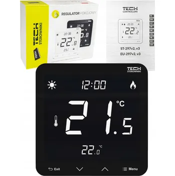 Termostat Tech ST-297z v3 Černý Drátový pokojový termostat dvoustavový podomítkový