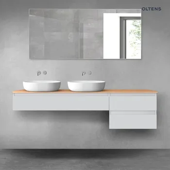 Koupelnový nábytek Oltens Vernal sada koupelnového nábytku 180 cm s horní deskou, matná šedá/dub 68598700