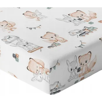 Prostěradlo PROSTĚRADLO DĚTSKOU POSTÝLKU 160x80 S VYPADAJÍCÍM PÁSEM HRUBÁ BAVLNA 100% POLSKÝ VÝROBEK