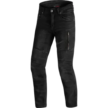 Moto kalhoty TXR Džíny na motorku Patriot černé W44-L30 (kevlarové moto jeansy; 4 vnější kapsy; chrániče kolen; zvýšený pas na zadní straně; ventilační zipy)
