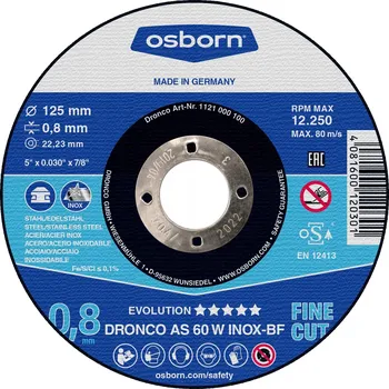 Řezný kotouč Řezací kotouč 115 x 0,8 mm INOX EVOLUTION DRONCO OSBORN