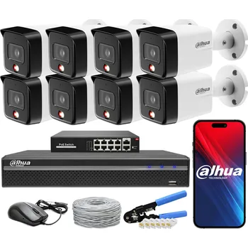 Bezpečnostní kamera Monitorovací sada Dahua s 8 kamerami 6 Mpx IPC-HFW1639TC-A-IL PoE