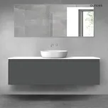 Oltens Vernal sada koupelnového nábytku 160 cm s horní deskou, matná grafitová/lesklá bílá 68421400