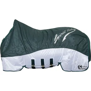 Deka pro koně Síťová/nepromokavá deka Imperial Riding -SUPER DRY FLY- - Zelená/Bílá - 125cm