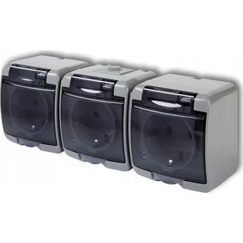 Elektrická zásuvka Hermetická Elektrická Zásuvka Karlik šedá