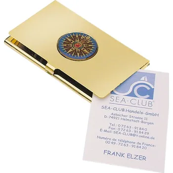Vizitkář SEA CLUB Pouzdro na vizitky mosazné s růžicí kompasu 1115