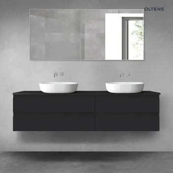 Koupelnový nábytek Oltens Vernal sada koupelnového nábytku 180 cm s horní deskou, matná černá 68551300