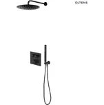 Sestava Oltens Onega (S) podomítková baterie s hlavovou sprchou 22 cm Atran a sprchovým setem Ume, matná černá 36623300