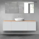 Oltens Vernal sada koupelnového nábytku 160 cm s horní deskou, matná šedá/dub 68447700