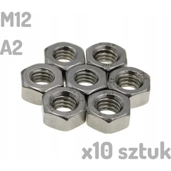Matice Nerezová matice A2 M12 DIN 934 šestihranná INOX x 10 kusů _