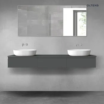 Koupelnový nábytek Oltens Vernal sada koupelnového nábytku 180 cm s horní deskou, matná grafitová 68487400