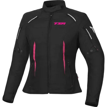 Moto bunda TXR Dámská bunda na motorku Elisa černo-růžová XS (Dámská moto bunda TXR Elisa černo/růžová má 6 ventilačních zipů, přední YKK zip, reflexní 3M Scotchlite prvky a neopren kolem krku.)