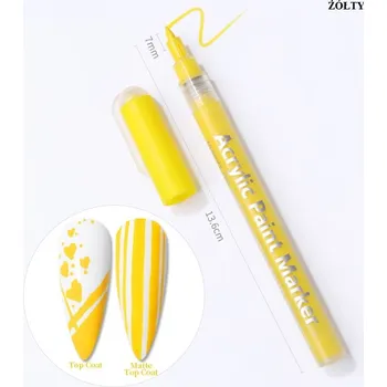 Akrylové fixy na zdobení nehtů ŽLUTÁ