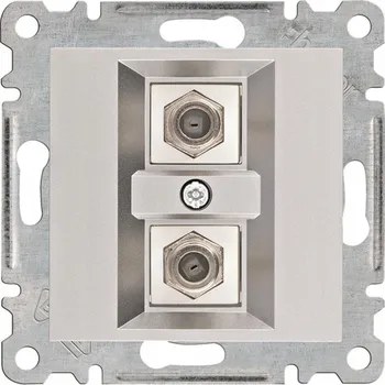 vypínač a zásuvka Anténní zásuvka nástěnná Hager stříbrná