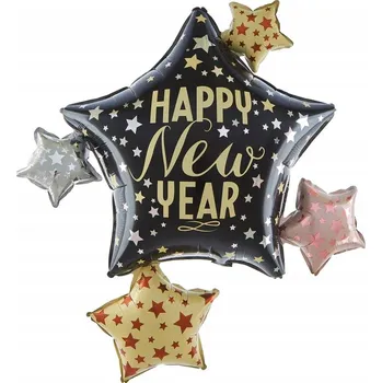 Balónek Fóliový balónek Hvězda Silvestr Nový Rok 90 cm