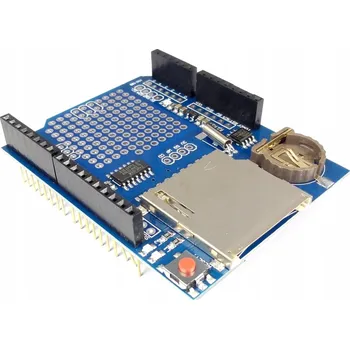 Elektronická stavebnice Shield Data Logger RTC DS1307 slot SD pro Arduino UNO