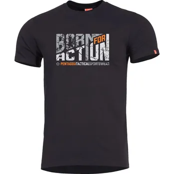 Pánské tričko Triko BORN FOR ACTION ČERNÉ vel. XXL (Triko BORN FOR ACTION ČERNÉ vel. XXL)