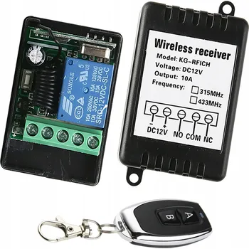 IP kamera Relé s dálkovým ovládáním v pouzdře 1CH 433MHz 12V