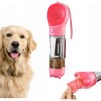 Láhev Napáječka z plastu Dogsy růžová 300 ml