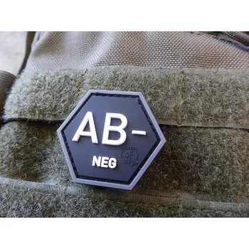 Nášivka Nášivka hexagon krev AB NEG plast ČERNÁ SWAT (Nášivka hexagon krev AB NEG plast ČERNÁ SWAT)