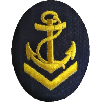 Nášivka Nášivka námořních jednotek NVA Oberbootsmannsmaat ovál s kotvou a lanem + V (Nášivka námořních jednotek NVA Oberbootsmannsmaat ovál s kotvou a lanem + V)