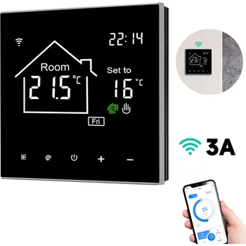 TERMOSTAT PRO PODLAHOVÉ VYTÁPĚNÍ, TOPNÉ ROHOŽE SMART WIFI LCD 3A