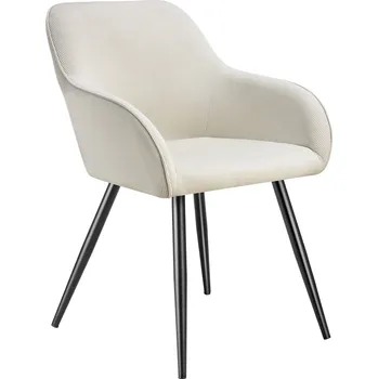 Jídelní set TecTake GmbH 405402 židle marilyn, manšestrová tkanina, čalouněná - krémová/černá,za kus