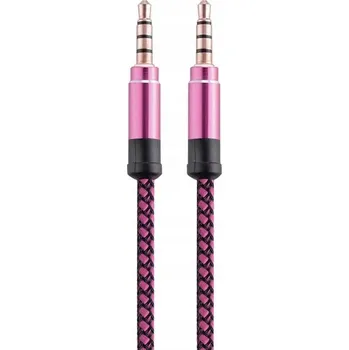 Audio kabel Kabel Black Stork PLS-AUX002PINK minijack 3,5 mm - minijack 3,5 mm, délka 1,5 m