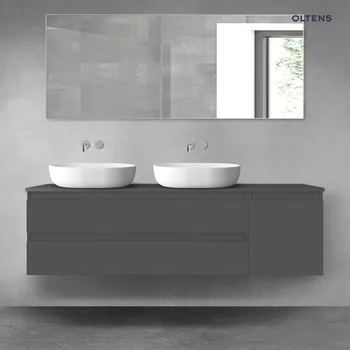 Koupelnový nábytek Oltens Vernal sada koupelnového nábytku 160 cm s horní deskou, matná grafitová 68483400