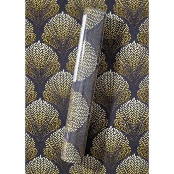 Fototapeta TAPETA RETRO ZLATÉ LÍSTKY TVOŘÍCÍ VĚJÍŘE HNĚDÉ POZADÍ NA VLIESU