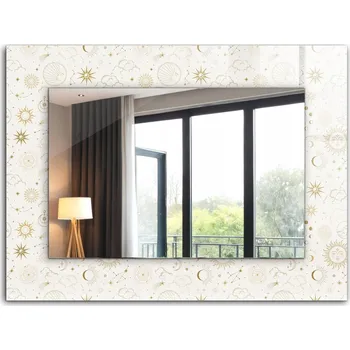 Zrcadlo Ozdobné zrcadlo do domu, bytu, kanceláře XXL 80x60 cm Slunce, měsíc, hvězdy